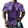Men's Halloween T-Shirt Short Sleeve Round Neck Printed Tee for Casual Wear