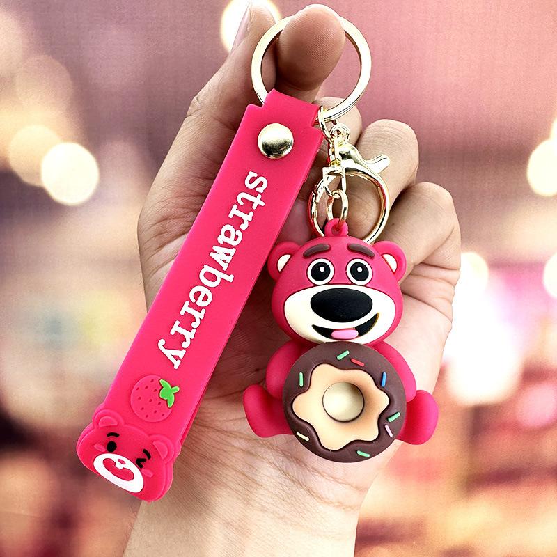 Strawberry Bear Creative Cartoon Keychain Doll Exquisite Female Couple Schoolbag Pendant Car Bag Pendant Keychain