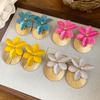 Butterfly Orchid Orchid Flower Shell Earrings Shell Shape Oil Drip Floral Ear Studs Exaggerated Iron Ear Pendant Summer