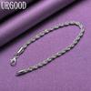 925 Sterling Silver 4mm Twist Chain Fashion Bracelet