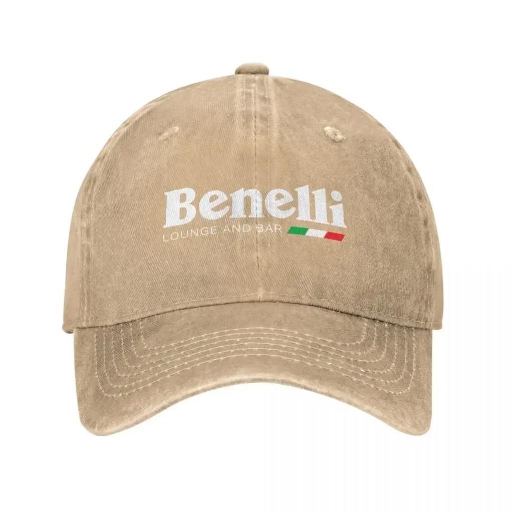 Motorradclub Benellis Trucker-Kappe Zubehör Vintage verwaschene Jeans Dad-Kappe Casquette Für Unisex-Stil Verstellbar