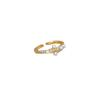 Real Gold Pearl Cross Ring Opening Adjustable Simple Jewelry Japanese Ring Couple Ring