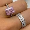 European & American Fashion Ring: Square Colored Diamond, Women's Daily/Wedding/Banquet R4898