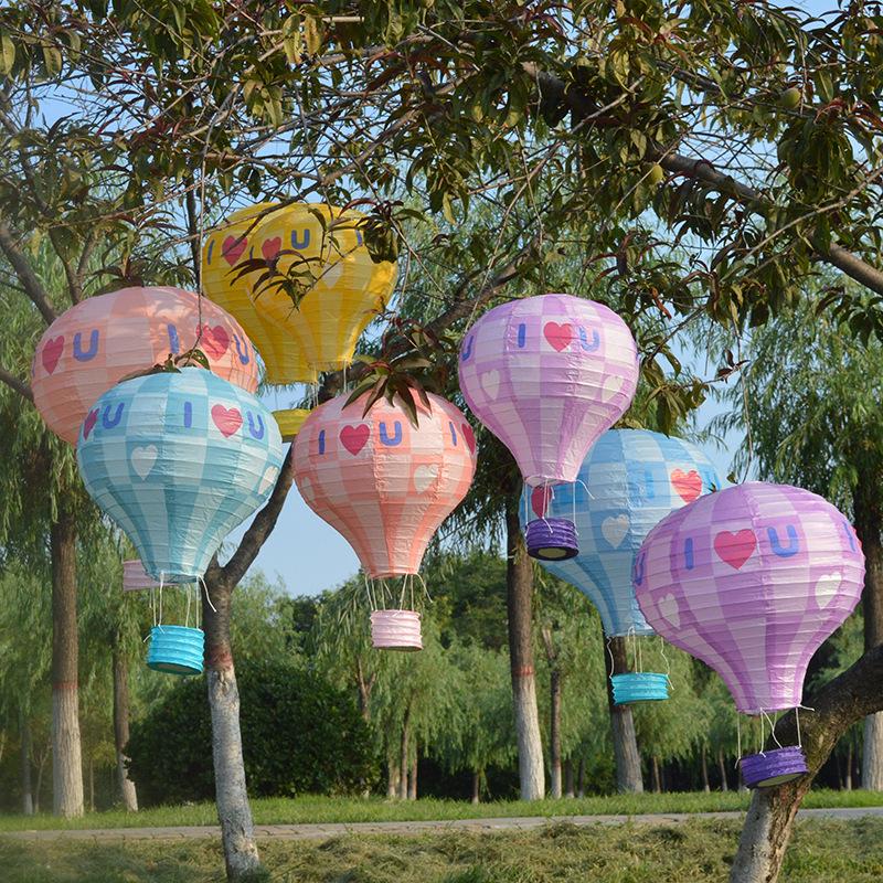 Paper Hot Air Balloon Lantern Hanging Ornament for Weddings, Parties, and Decorations