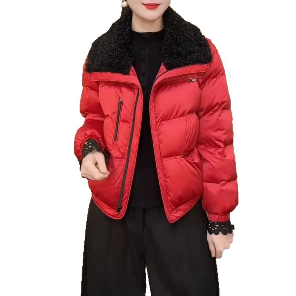 [] Winter New Women'S Fashion Splicing Fake Two-Piece Down Cotton Coat Design Short Cotton Coat