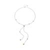 Lightweight Stainless Steel Necklace With Adjustable Tassels And Sparkling Zircon Beads Trendy Pull Chain Necklace