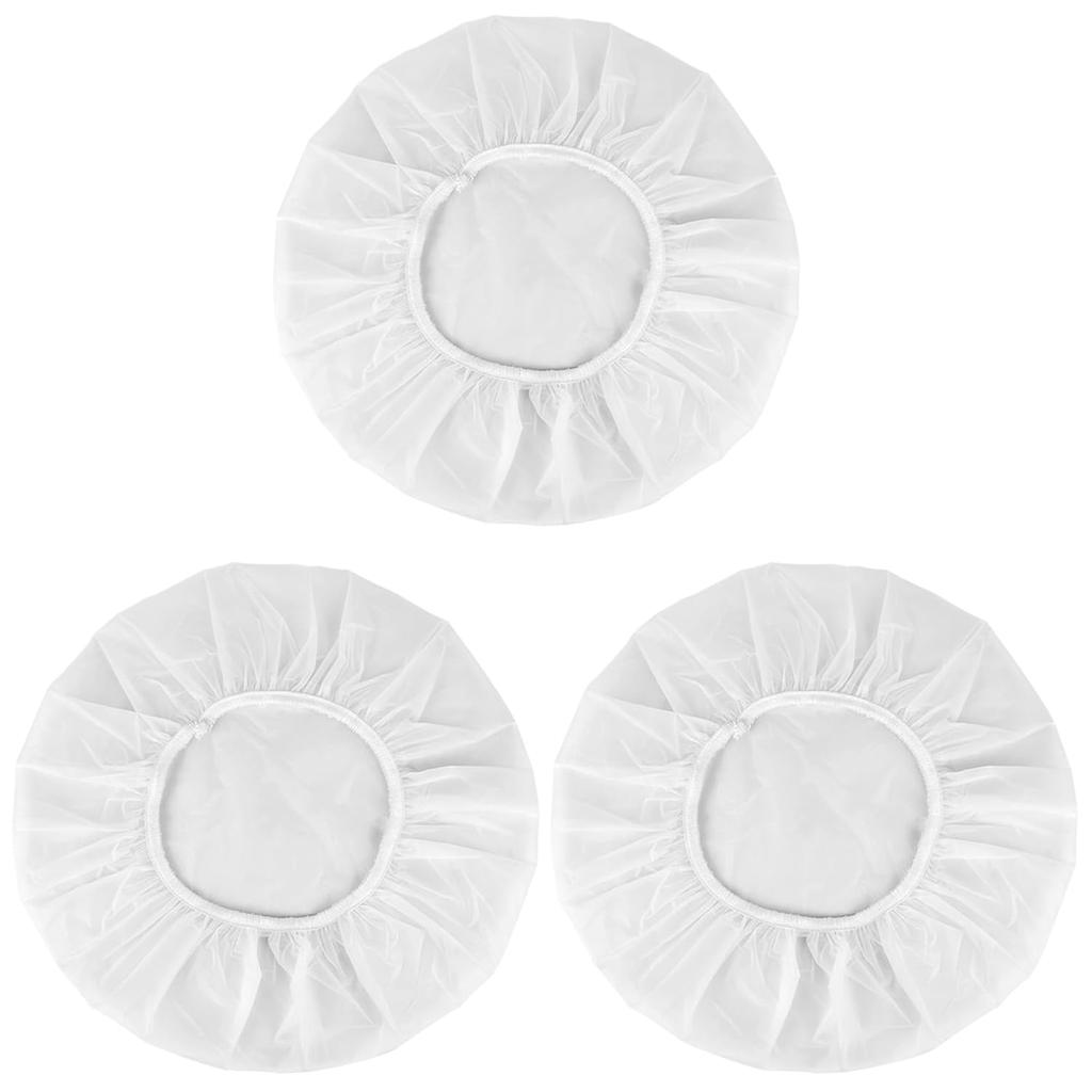 3 Pcs Shower Cap, Disposable Shower Caps, Plastic Hair Caps, Shower Caps for Women Reusable Impermeable for Women Men (White)