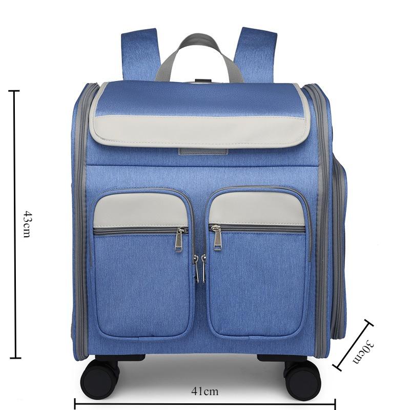 

Large Capacity Pet Trolley Case Cat Backpacks Pet Carrier for Cats Handbag Foldable Pet Bag Bags Breathable Cat Carriers Bags синій