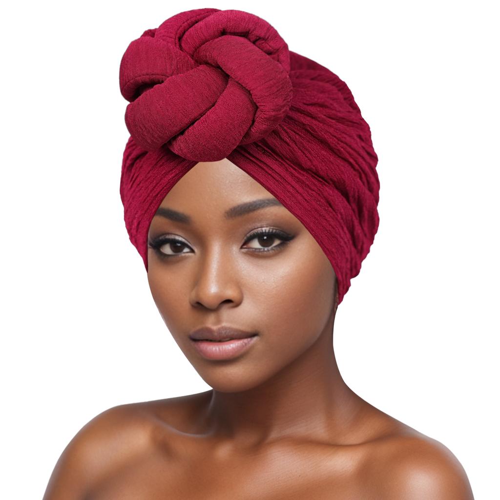 Women's Fashion Turbans New Bubble Cloth Large Plate Flower Elastic Leisure Comfortable and Breathable Daily Hat Headband Hat