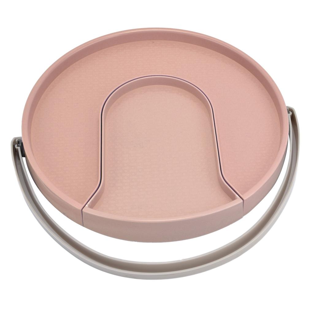 Kitchen Storage Turntable Non Skid Kitchen Spice Beverage Pull Out Organizer Rack for Kitchen Cabinets PantryPink