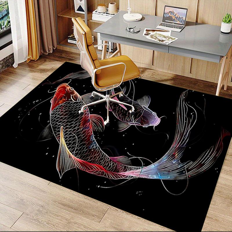 1PC Koi Fish Carpet Office Rug Mat Home Decor Area Carpet Festival Gift Office Desk Chair Carpet Longlasting Material
