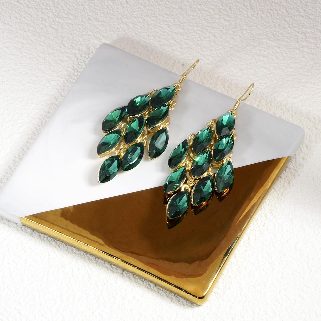 Orecchini geometrici a goccia di cristallo per donna con finitura AB Gioielli alla moda Regalo