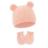 Knitted Bear Ear Earflap Hat Ear Protection Baby Hat Glove Set Fashion Children's Winter Hat  Girls