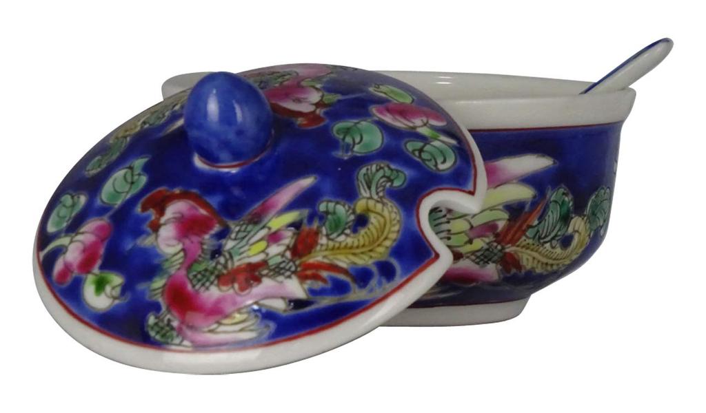 Peranakan Teapot with Spoon (Indigo Blue)