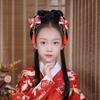 Tassel Chinese New Year Headwear Plush Ancient Style Hairpin Children Red Bow Hairpin  Children