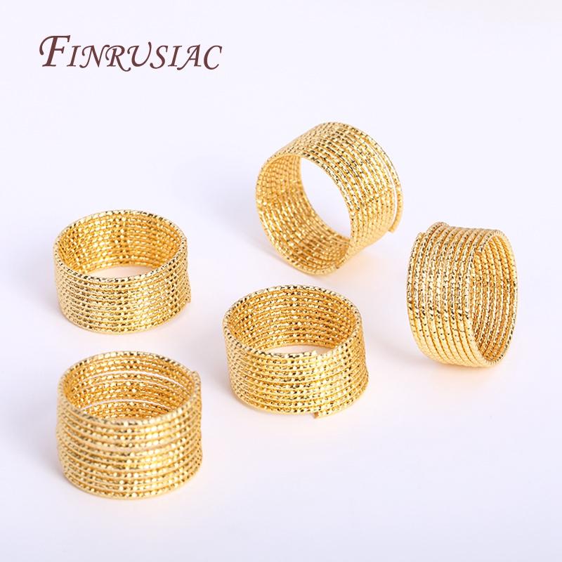 5 Pcs/lot 18k Real Gold Plated Brass Round Pattern Wire For DIY Finger Ring Jewelry Making,Gold Wire For Handmade Ring Craft