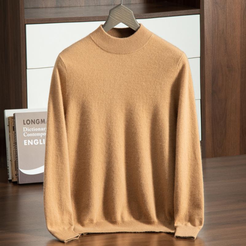 Cashmere Sweater Turtleneck Pullover Thickened Sweater Youth with Warm Cashmere Men Inside