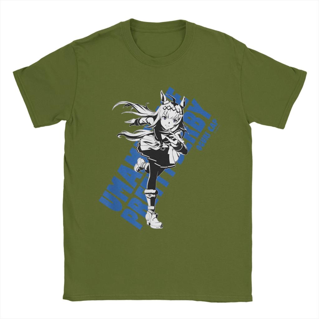 Vintage Umamusume Pretty Derby Oguri Cap T-Shirts Men Crew Neck Cotton T Shirts  Short Sleeve Tee Shirt Printing Clothes