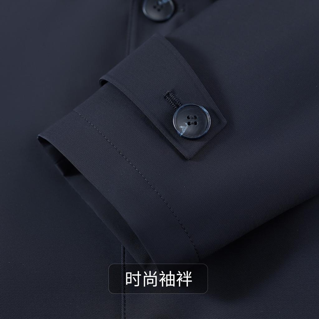 [Medium to long windbreaker] Early autumn light luxury simple men's coat with mulberry silk casual versatile windbreaker
