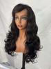 SDD 250% Density Super Quality 4*4 Closure Fringe Bang Wig Brazilian Hair Transparent Lace Bouncy Wave for Black Women