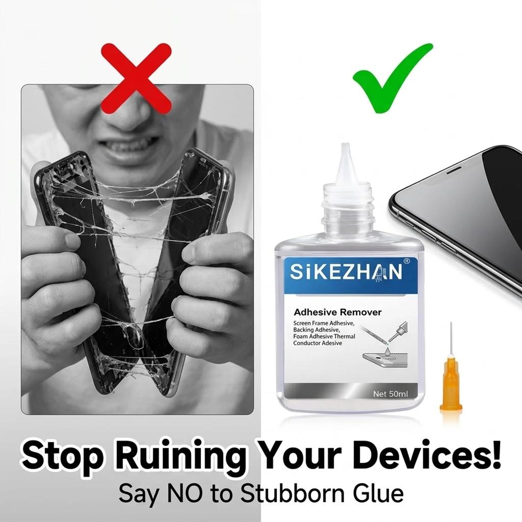 SiKEZHAN LCD Screen Glue Remover Set With Needle Swabs Safe Cleaner For Mobile Phone Frame Back Thermal Foam Adhesive Removal