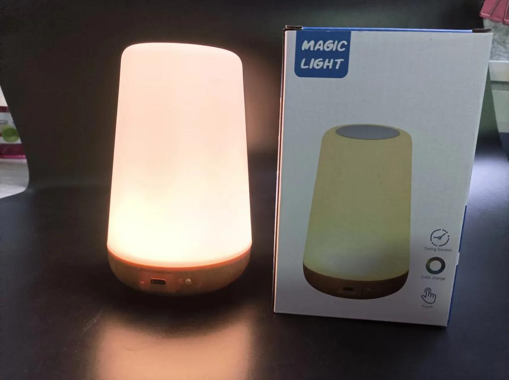 DurableTouch 13colour Night Light Remote Control Wood Grain Desk Lamp Bedroom Bedside Lamp Colorful Ambient Light