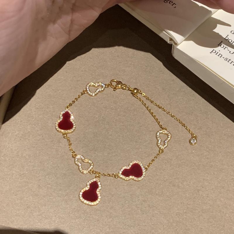 Elegant Zircon Gourd Patchwork Bracelet - Versatile Light Luxury Accessory