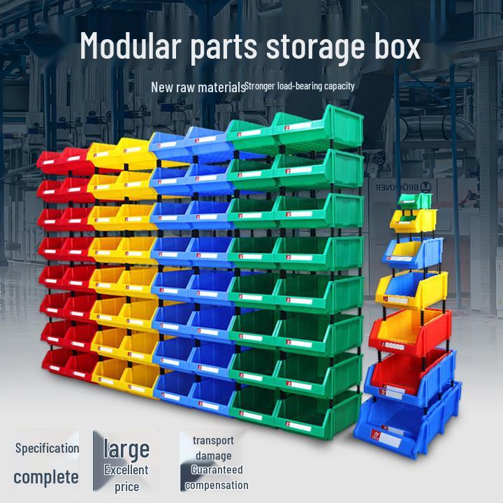 Angled Entry Heavy-Duty Plastic Storage and Organizer Box for Components and Hardware
