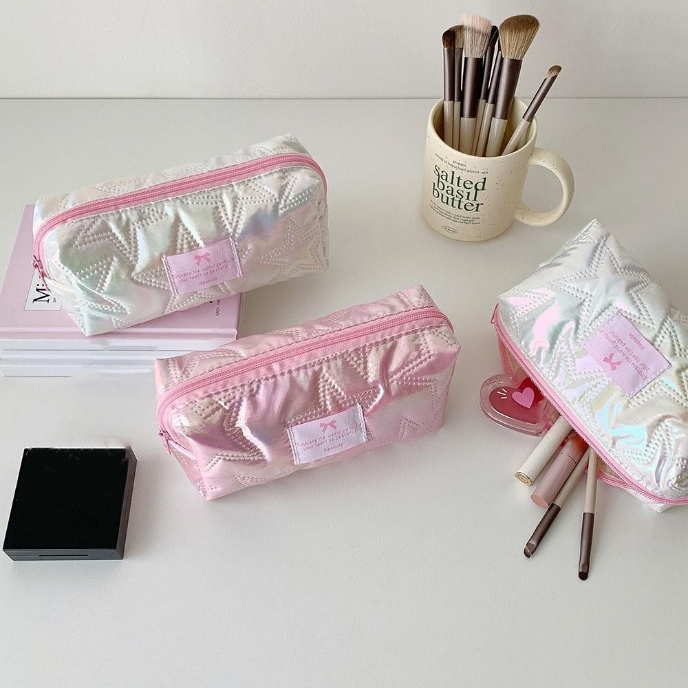 Glossy Star Stationery Bag Korean Style Makeup Bag Sweet Pencil Pouch Kids Children