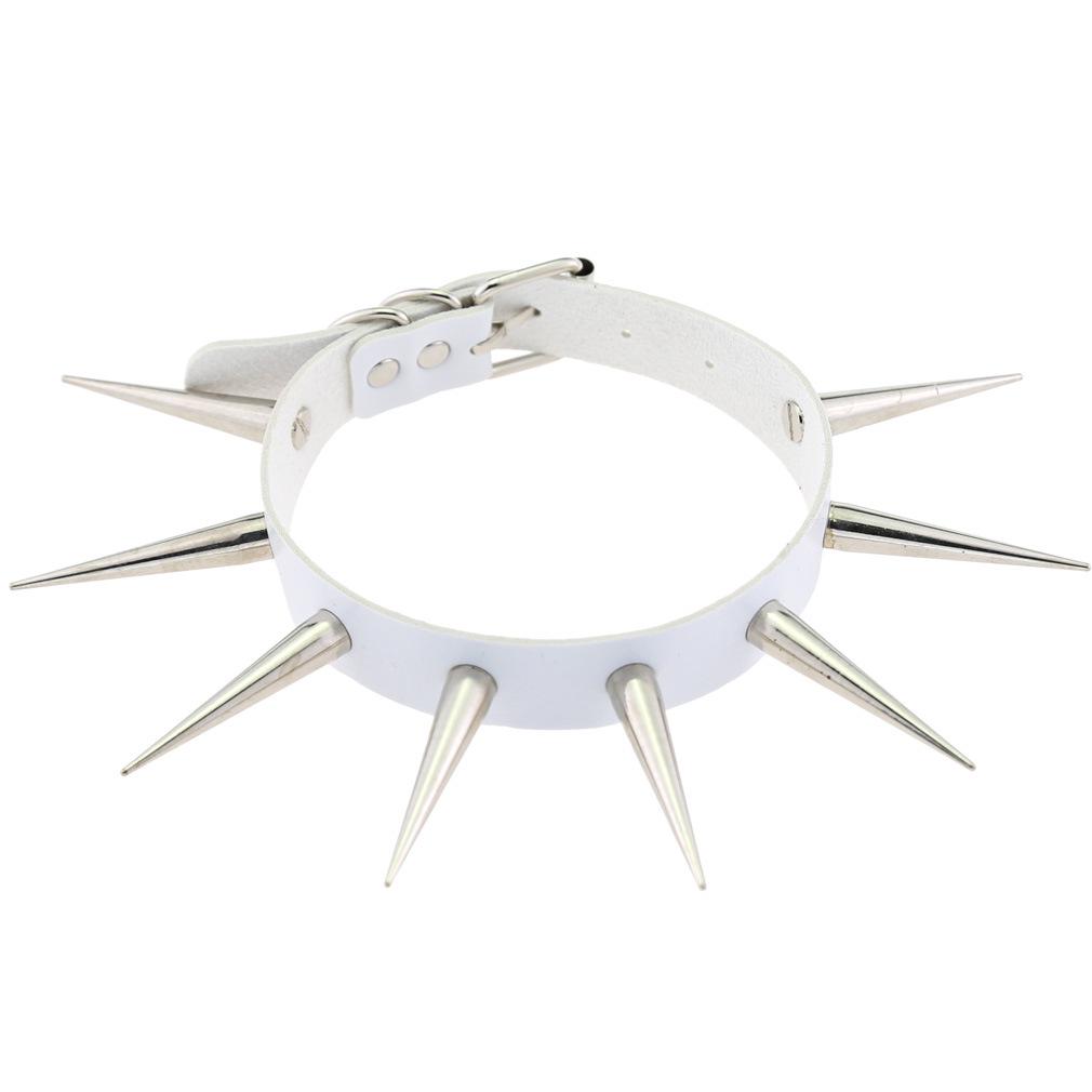 European Unisex Gothic Punk Rivet Spike Leather Choker