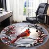 1pc Winter Wreath Chair Carpet for Office, Round Non Slip Durable Large Size Office Carpet, Suitable for Office