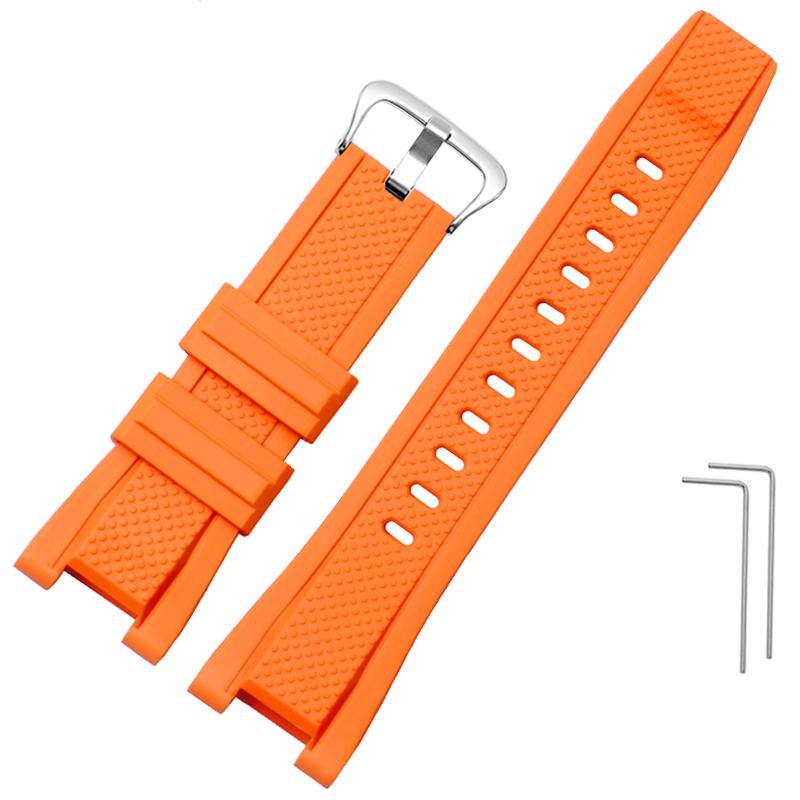 26*14mm Soft Rubber Watchband Replacement for Casio G SHOCK GST-B100/S300/410/210/W110/W100/S110/S100 Silicone Band Men Strap