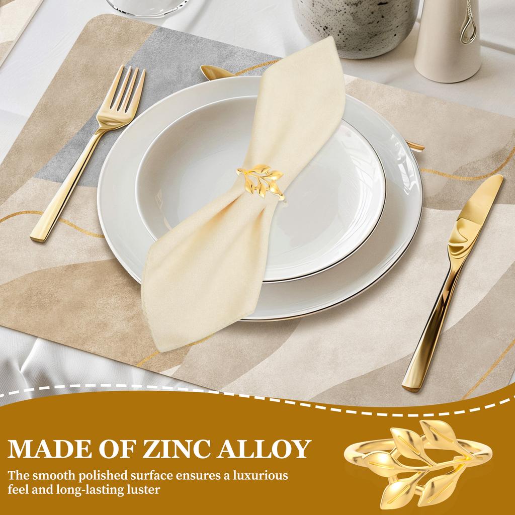 50/100Pc Napkin Rings Gold Table Napkins Holder Reusable Napkin Ring Holder Exquisite Napkins Ring Set for Hotel Home Decoration