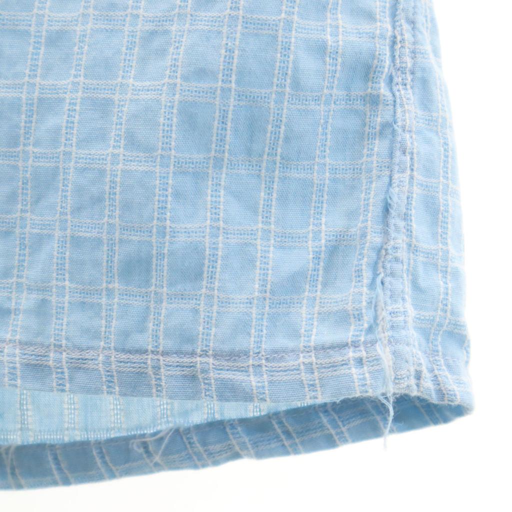 B.V.D 60s Vintage Check Pattern Short Sleeve Cotton Shirt S Light Blue Men's Used
