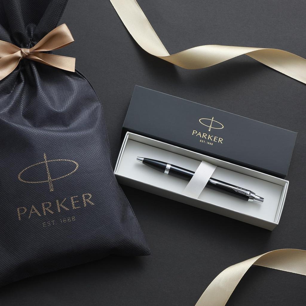 PARKER Ballpoint Pen IM Black CT Medium Point Wrapping Bag with Brand Logo Gift Box Luxury Official Genuine Imported Product 1975636V3 Oil-based