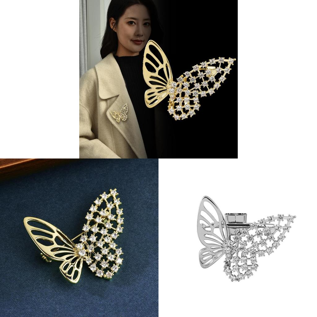 Butterfly Pin For Women With Hollow Metal Design Perfect For Fall Winter Outerwear Accessory