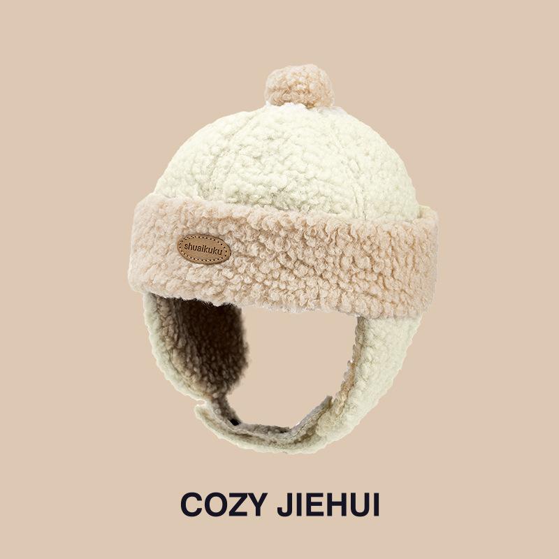 Infant hat winter new cute super cute cartoon plush pullover hat boys and girls baby warm ear hat tide