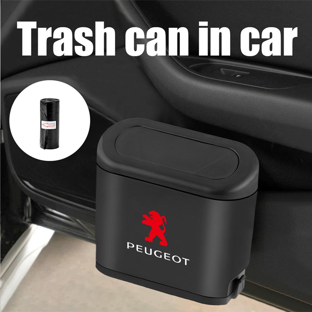 1pc With Lid Mini Car Trash Can Garbage Bin For Peugeot 206 307 308 3008 207 208 407 508 2008 5008 205 Auto Hub Cap Accessories