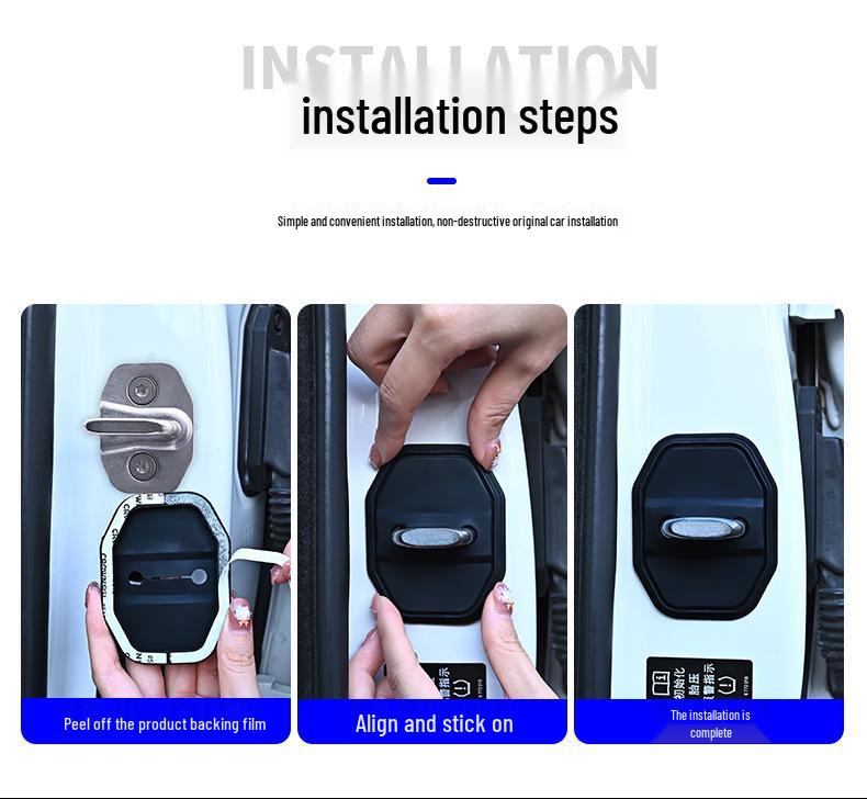 Car Door Lock Cover: Full Wrap Silicone Shock Absorption Pad