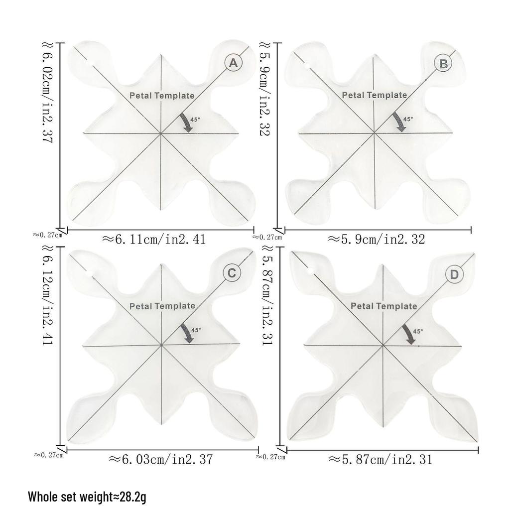 Acrylic Irregular 90° Sewing and Patchwork Ruler for Fabric Cutting