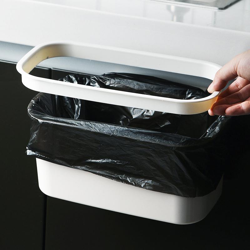 Home Large Capacity Bedside Hanging Basket Shelf Mini Kitchen Waste Bin Rubbish Container Cabinet Storage Rack