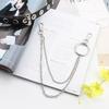 Punk Style Chain Leather Belt With Metal Buckle For Casual Men Women Fashion Accessory