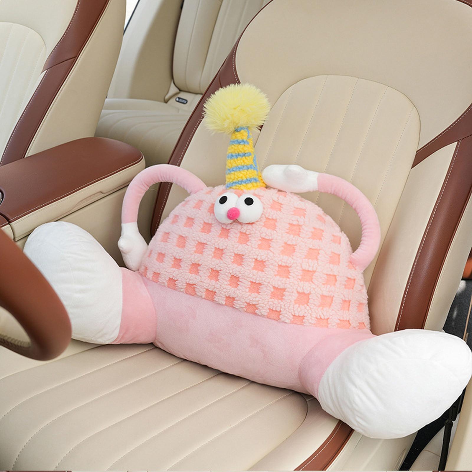 

Car Waist Pillow Car Headrest Cartoon Car Pillow Striped Plush Toy Car Neck Pillow Back Pillow Car Seat Cover One Size