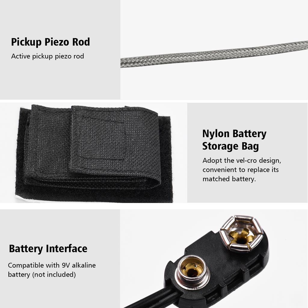 Pen Tube Style Acoustic Guitar Undersaddle Pickup Active Pickup Volume and Tone Controls with Pickup Piezo Rod Only for