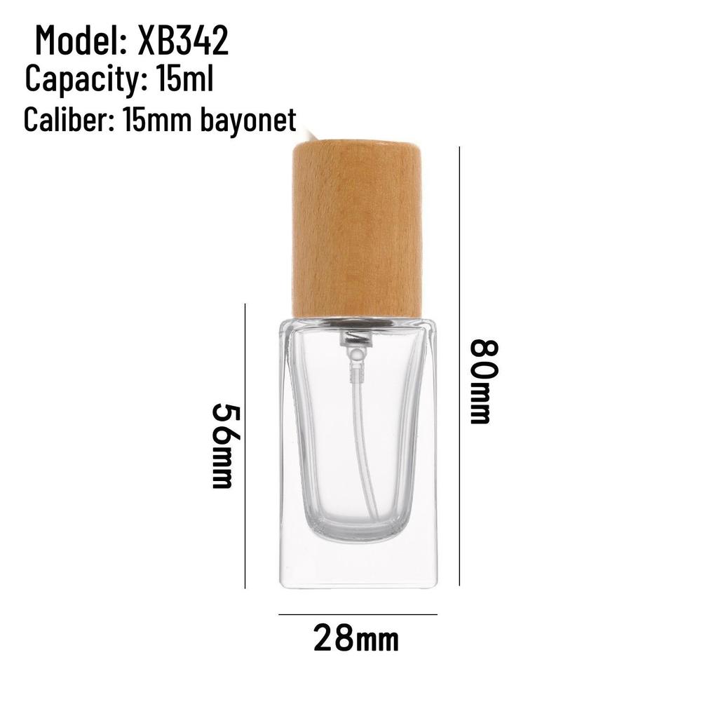 30ml Transparent Square Glass Perfume Bottle with Rounded Corners and Fine Mist Spray