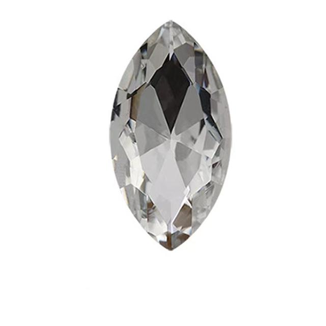 7*15 Horse Eye Sew-On Non Hot Fix Loose 3D Glass Rhinestone Eco-Friendly Wedding Shoes Dress DIY Accessories White