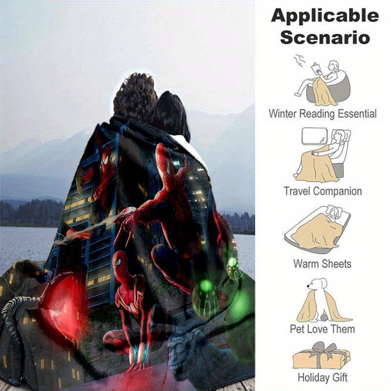 Coperta Stampata Carina di Spider-man Rettangolare Morbida Confortevole Stile Moderno Poliestere