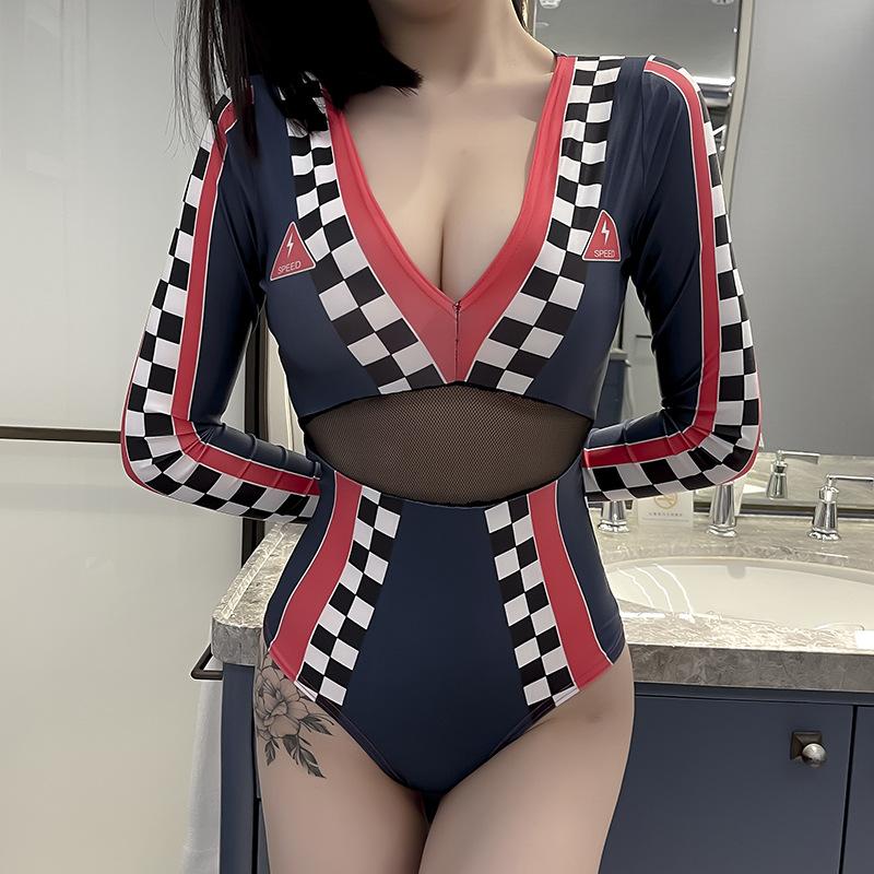 Sexy Lingerie Jk Uniform Seduction Jumpsuit Passion Racing Suit Cartoon Bodysuit Cosplay Costume Role-playing Racing Girl