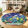 Round Rug Custom NameSmurfs Pattern Non Slip Carpet Home Floor Decor