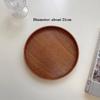 Retro Solid Wood Tray Round Wooden Storage Tray Dinner Plate Cake Bread Coffee Fruit Plate Tray Nordic Photo Ornaments Decor